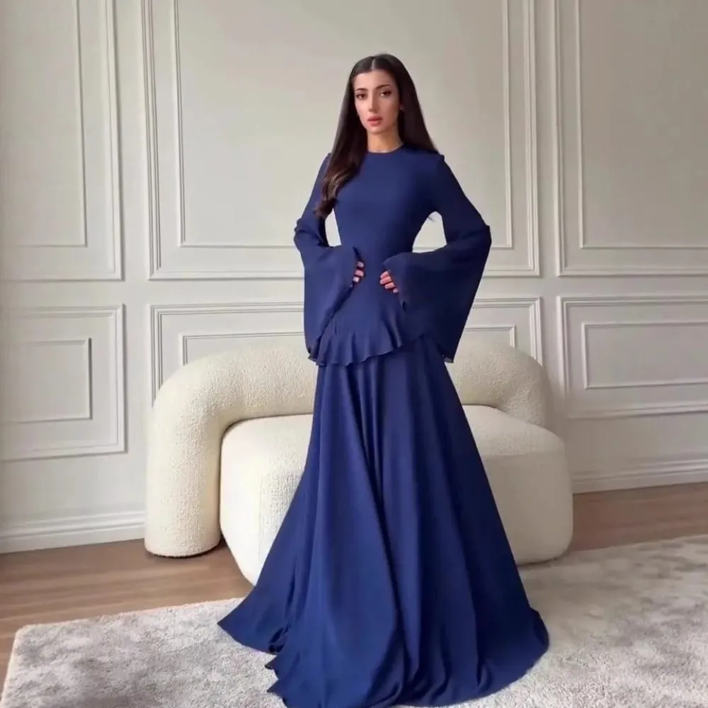 MaxiชุดสตรีSlim Fit Vestidosรอบคอแขนยาวแน่นเอวElegant 2024 ฤดูใบไม้ร่วงหญิงElegantชุดยาว — image 2