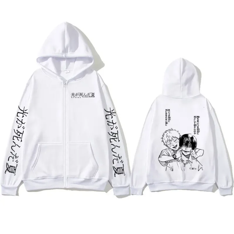 Anime The Summer Hikaru Died Zipper Hoodies Hikaru Yoshiki Manga Zip Up Hooded Sweatshirts Men Long Sleeves Hoodie Jackets Coats