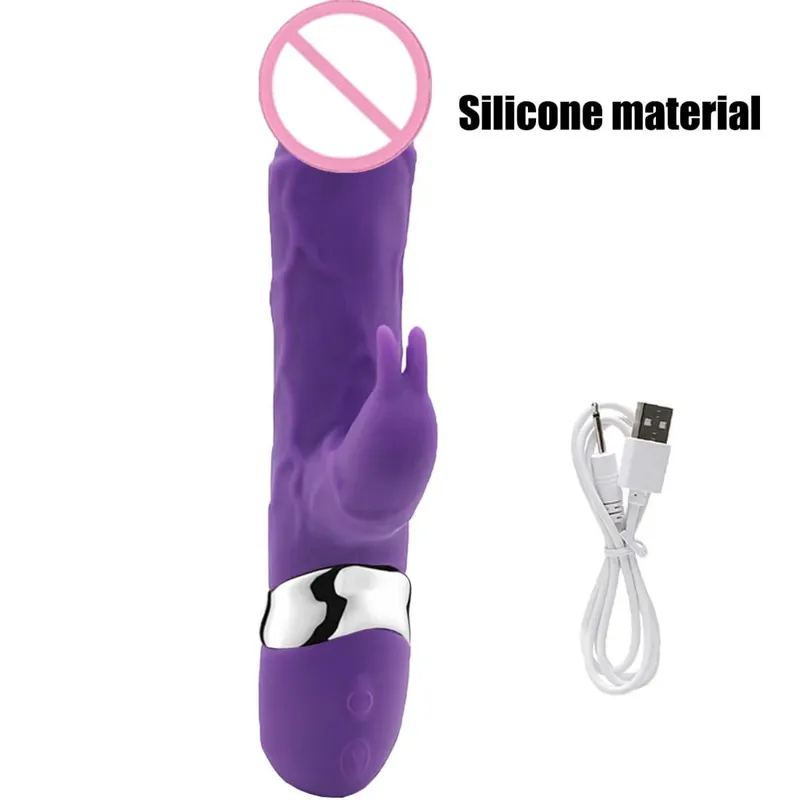 Silicone Rabbit Vibrator 3-in-1 G-Spot Clit Anal Beads Stimulator 10 Modes Thrusting Vibrating Sex Toy for Women — image 12