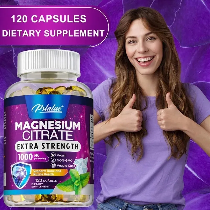 Magnesium Citrate Capsules - High Absorption Magnesium Citrate for Leg Spasms Muscle Bone and Heart Health — image 6