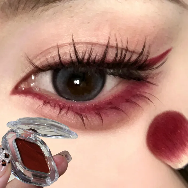 Red Brown Monochrome Eyeliner Eyeshadow Powder Palette Silky Matte Chocolate Lying Silkworm Eyeliner Waterproof Aegyo-sal Makeup — image 2