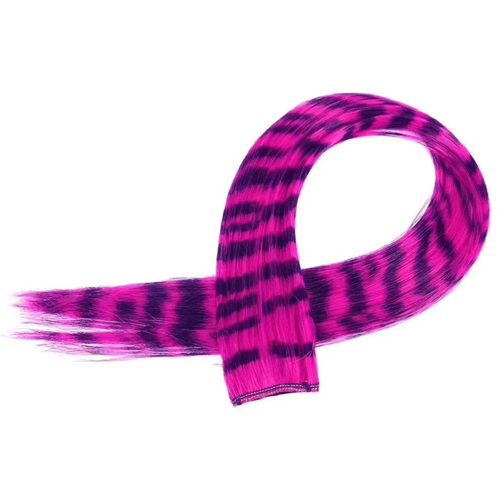 Synthetische Haarverlängerung, 45,7 cm lang, glatt, für Damen, Hochtemperatur-Clip-in-Haarverlängerung, Haarteil, Feder-Perücke, Blau, Rose, bunt