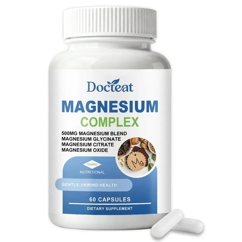 Docteat Magnesium Complex Capsules with 500mg Magnesium Blend Supports Nerve Health and Energy Metabolism Daily 60 Capsules