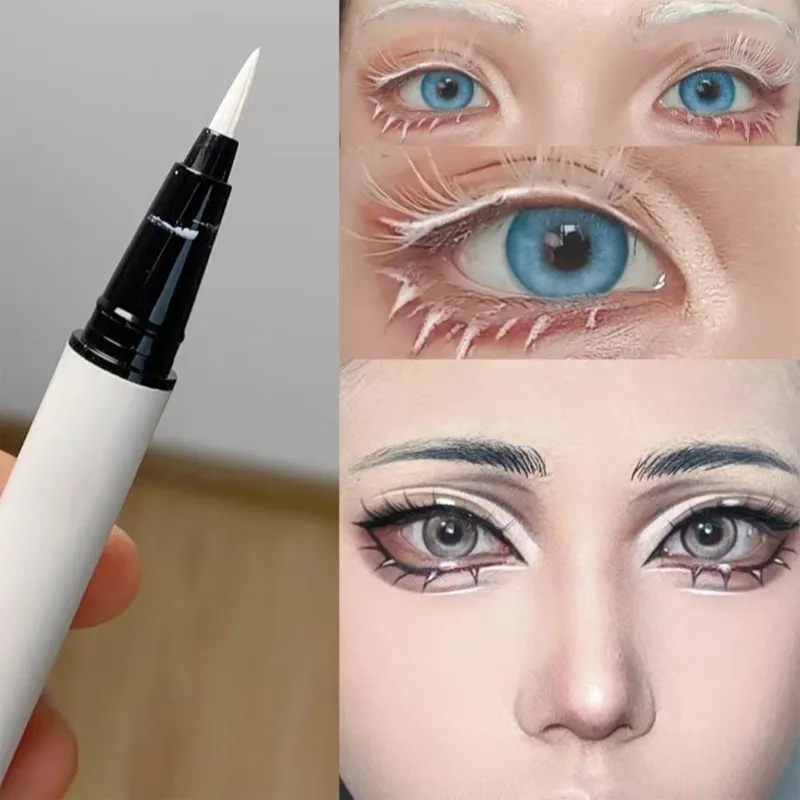1PC White Liquid Eyeliner Pen Matte Black Long Lasting Waterproof Eye Liner Pencil Quick-drying Non-smudge Eye Makeup for Women — image 4