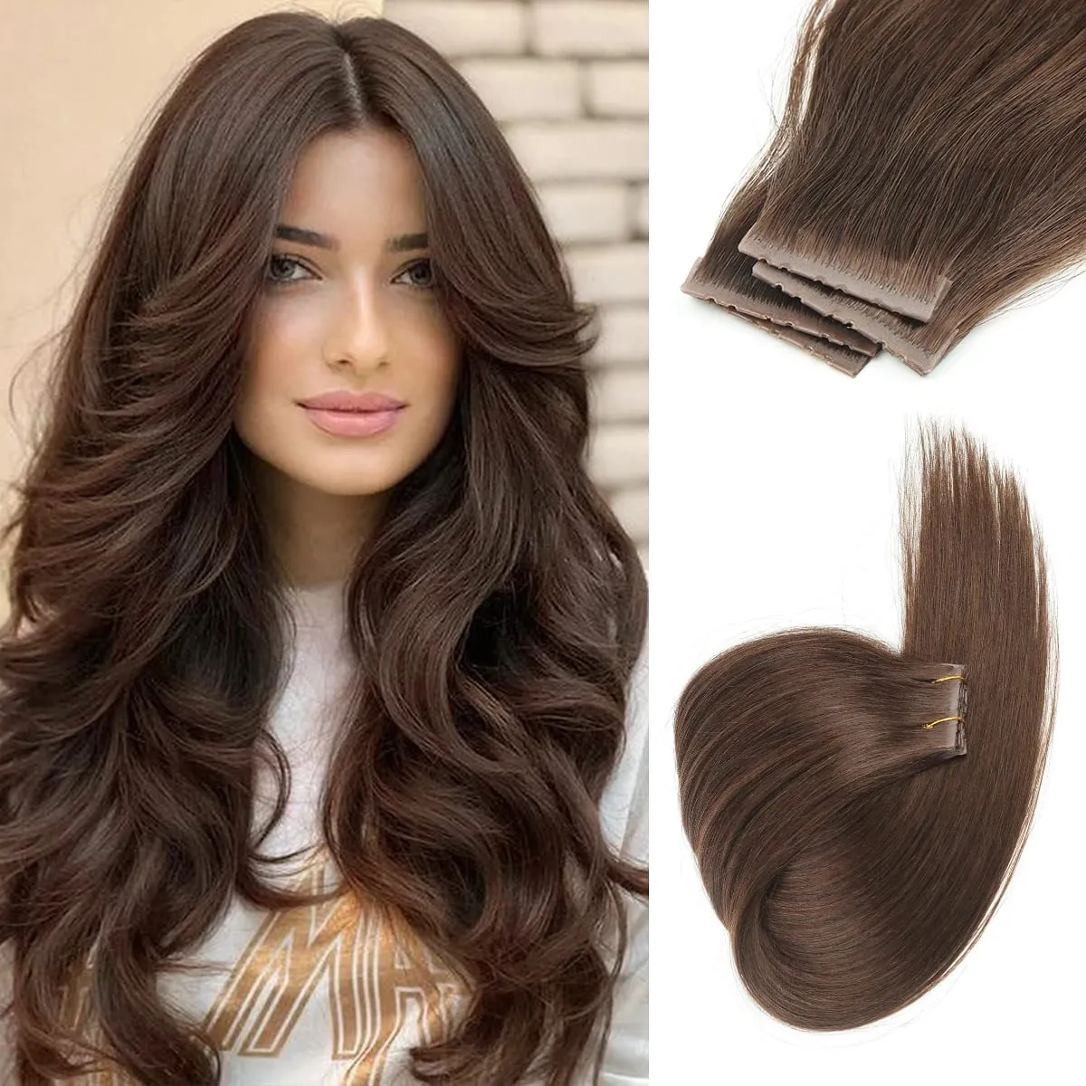 Butterfly Weft Hair Extensions Human Hair Glue-Free Double Invisible Weft with Micro Beads Natural Volume and Length 12-24Inches — image 9