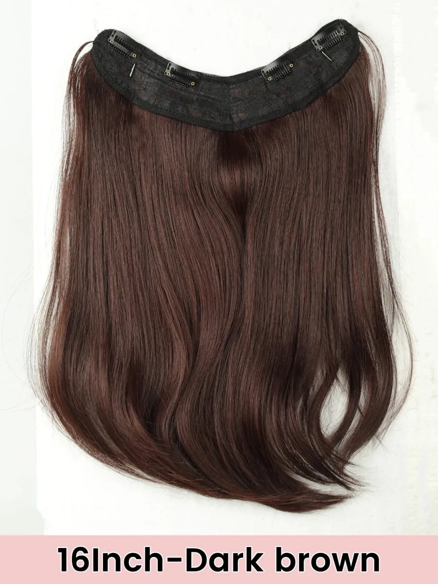 Synthetic V-Shaped Long Curly Wavy Hair Extension Synthetic Wig Layered Hair Extension Hair Pad Fluffy Top Increase Hair Volume — image 11