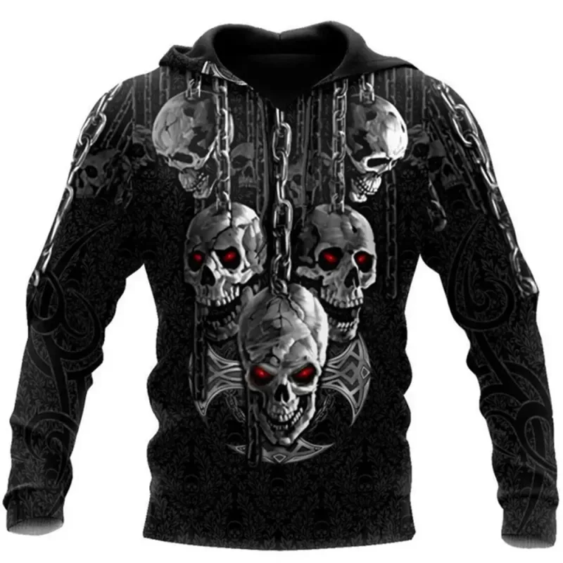 Vintage Skull 3D Print Hoodie Men/Women Casual Fashion Hoodies 2026 Pullover Sweatshirts Oversized Unisex Men Coat — image 5