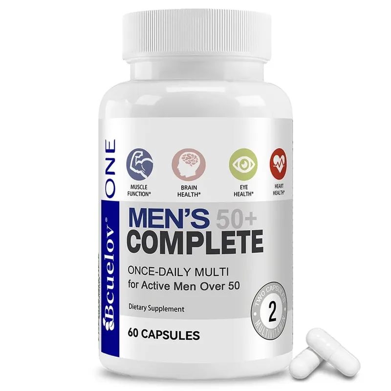 Fórmula super multivitamínica diária masculina de alta potência para mais de 50 anos para o cérebro, olhos e saúde do coração Vitaminas A C D E K B1 a B12 sem glúten — image 8