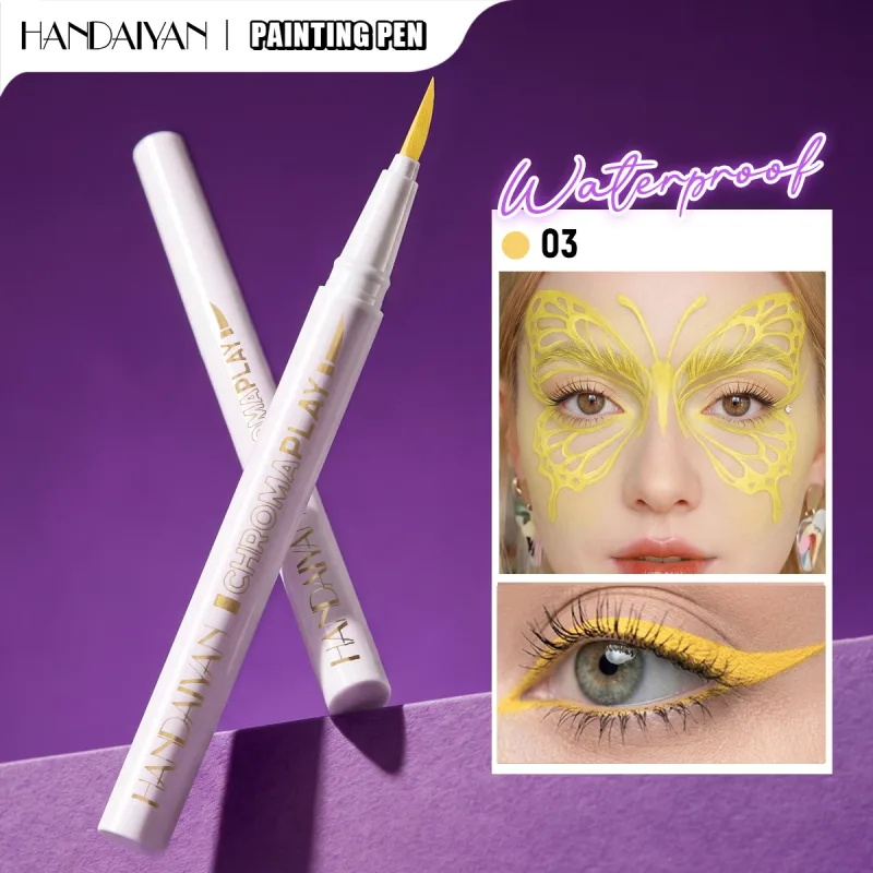 Liquid Eyeliner Pencil Waterproof Quick Drying Painting Pen Long-lasting Colorful Matte Eye Liner Pen Makeup Halloween Cosmetics