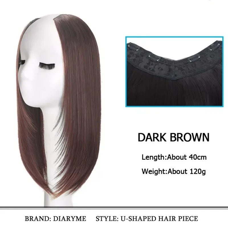 Synthetic Hair Pieces Invisible Clip In Hair Pad High Hair Pieces In Hair Extension Fluffy Synthetic Natural Wig For Women