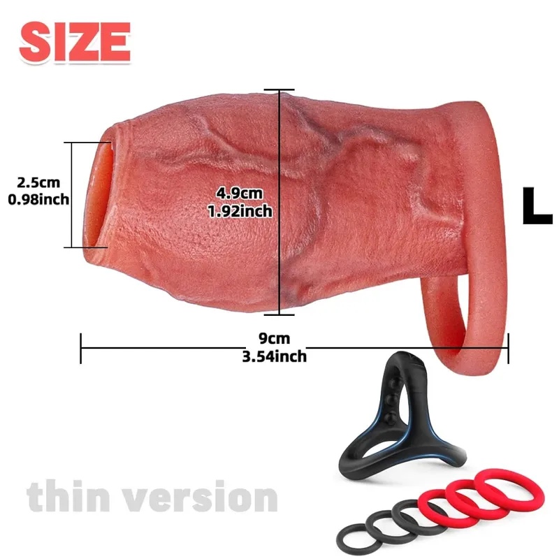 Man Dick Enlargement Semen Lock Ring For Men Delayed Ejaculation Soft Silicone Penis Sleeve Hollow Cock Ring Adult 18+ Sex Toy — image 15