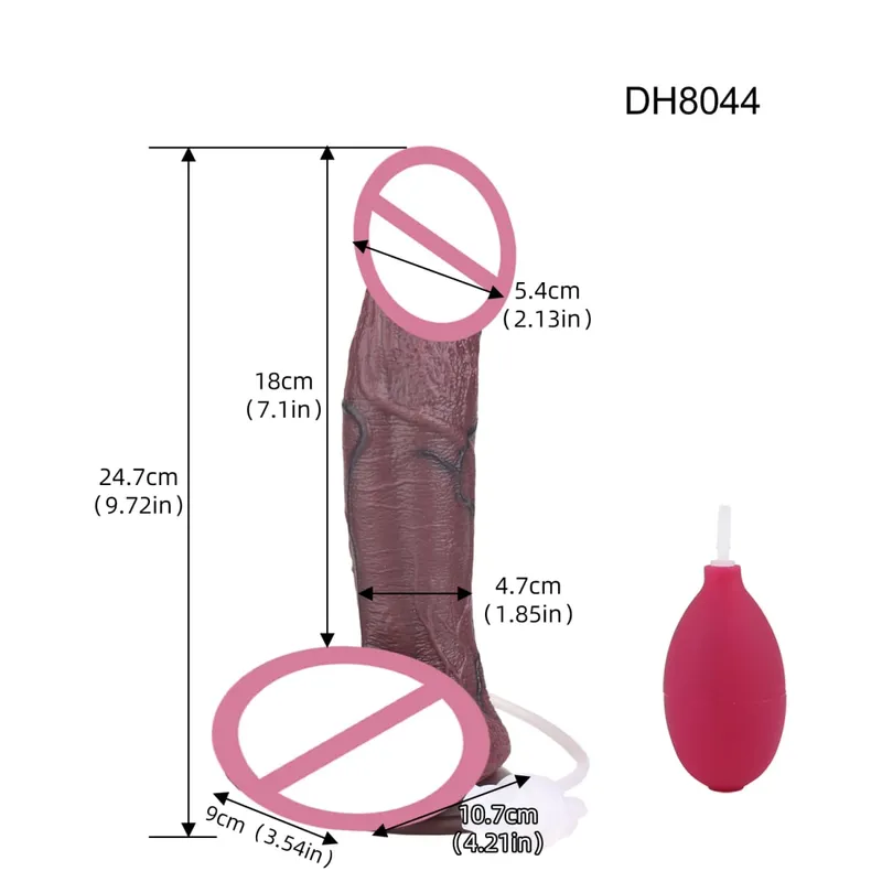 Silicone Lifelike Double Layers Ejaculating Penis Squirting Long Dildo With Sucker Anal Sex Toys For Men Women Masturbator — image 18