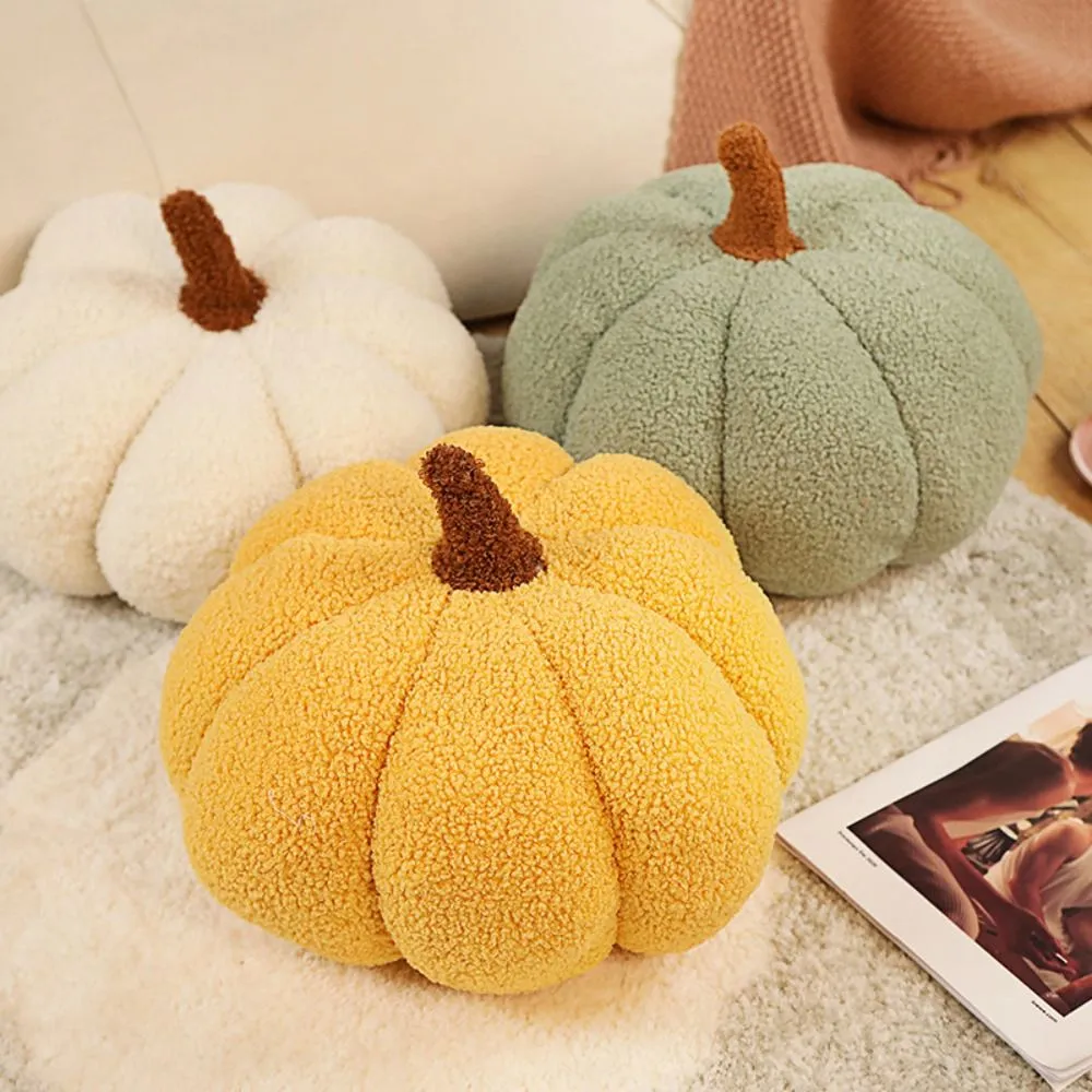 Home Decor Cotton Pumpkin Pillow Cute Soft Pumpkin Pillow Simulated Pumpkin Soft Back Cushion