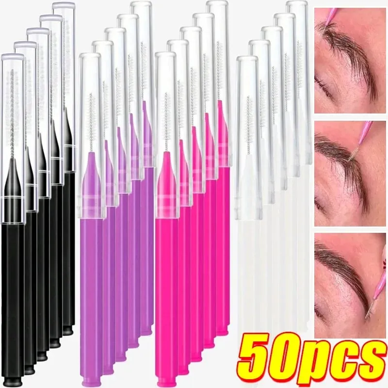 20/50PS Portable Mini Eyebrow Brushes Disposable Eyelash Brow Lifting Brush Applicators Lash Extension Comb Beauty Makeup Tools