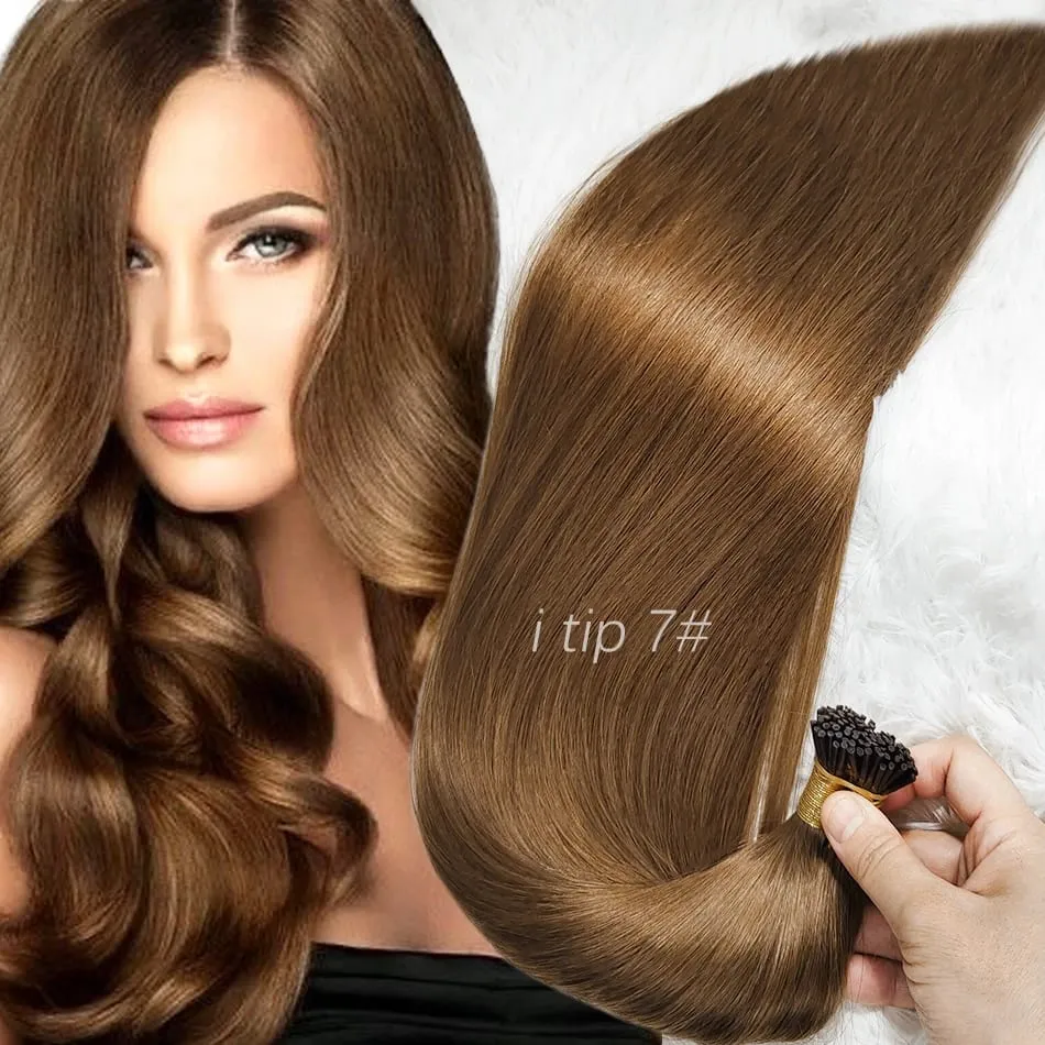 Human Hair I Tip 100% Human Hair Extensions Keratin Straight Brazilian Remy Human Hair Natural Capsule Hair Extension 30 Inch