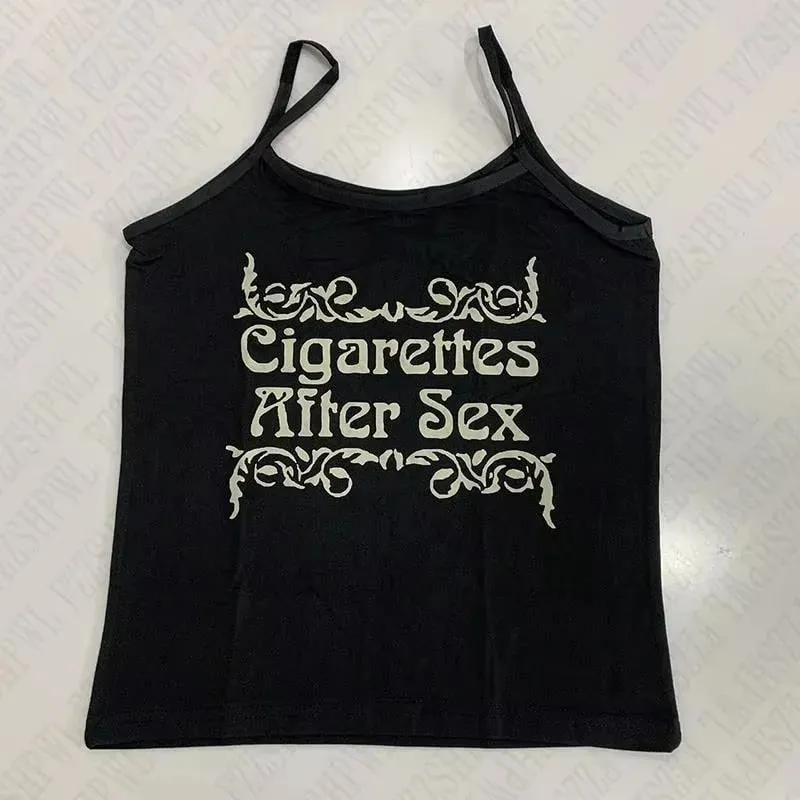 Pambabaeng Gothic Spider Web Print Cami Tank Top na walang manggas na Spaghetti Strap Y2K Slim Cropped Camisole Dark Punk Streetwear Tops — image 14