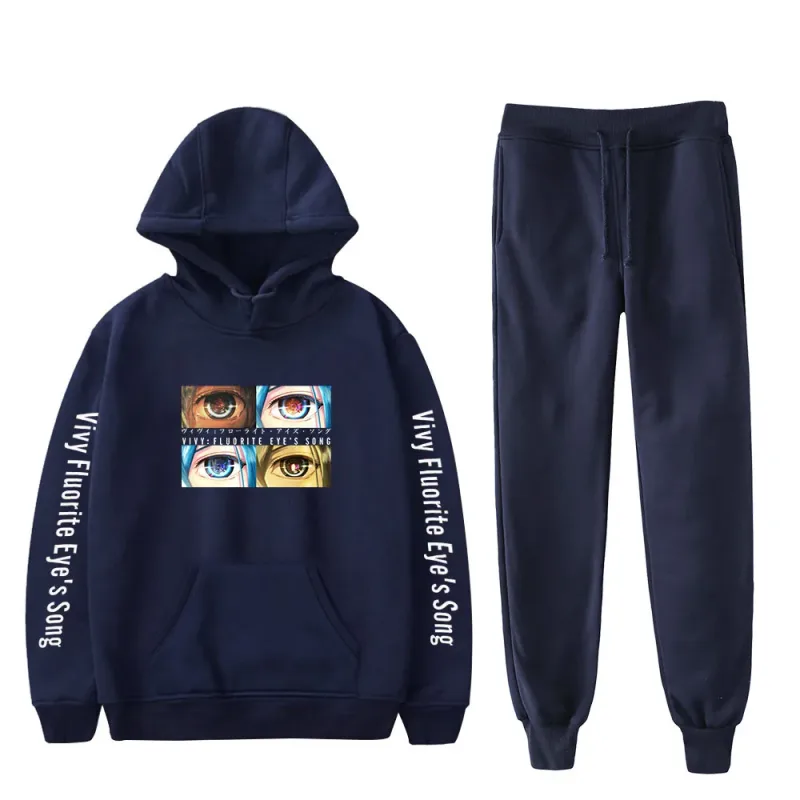 Harajuku Comfortable Vivy Fluorite Eye's Song Print Sweatshirt Sweatpants Hoodies+ Trousers Suit Boys/Girls 2 Piece Set Clothes — image 11
