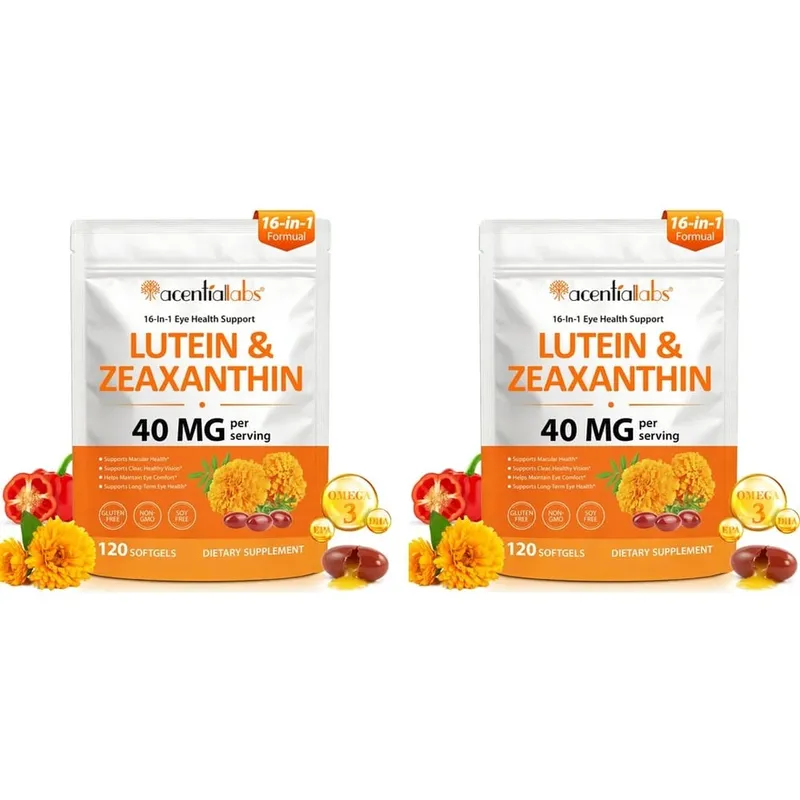 Acentiallabs Lutein Zeaxanthin Softgels 40mg Omega-3 EPA DHA Vitamins For Eye Health & Blue Light Support Adult 120 Count — image 8