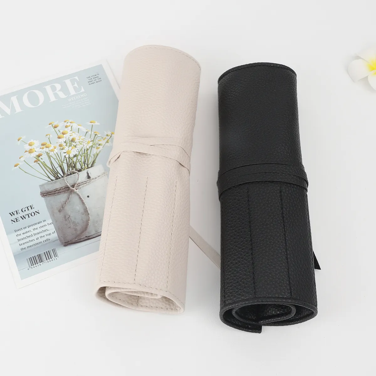 Roll Up Makeup Brush Holder Travel Organizer Bag Cosmetic Pouch for Women Eyebrow Brushes