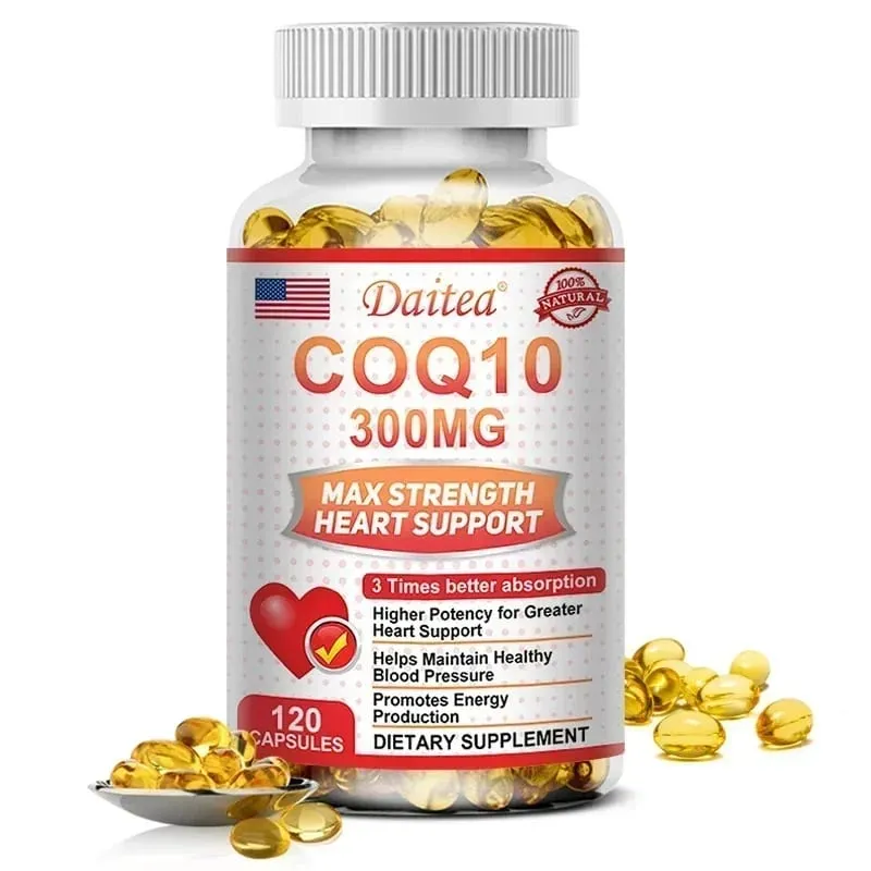 Coenzyme Q10 Capsules 300 Mg Each To Promote Cardiovascular Health and Heart Health Provide Energy To Support Joint Health