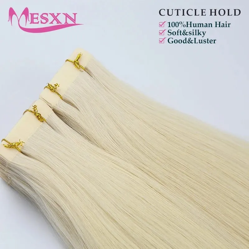 High Quality Tape in Extensions 100% Human Hair Invisible SKin Weft 613 color Adhesive Real Natural Hair For Women