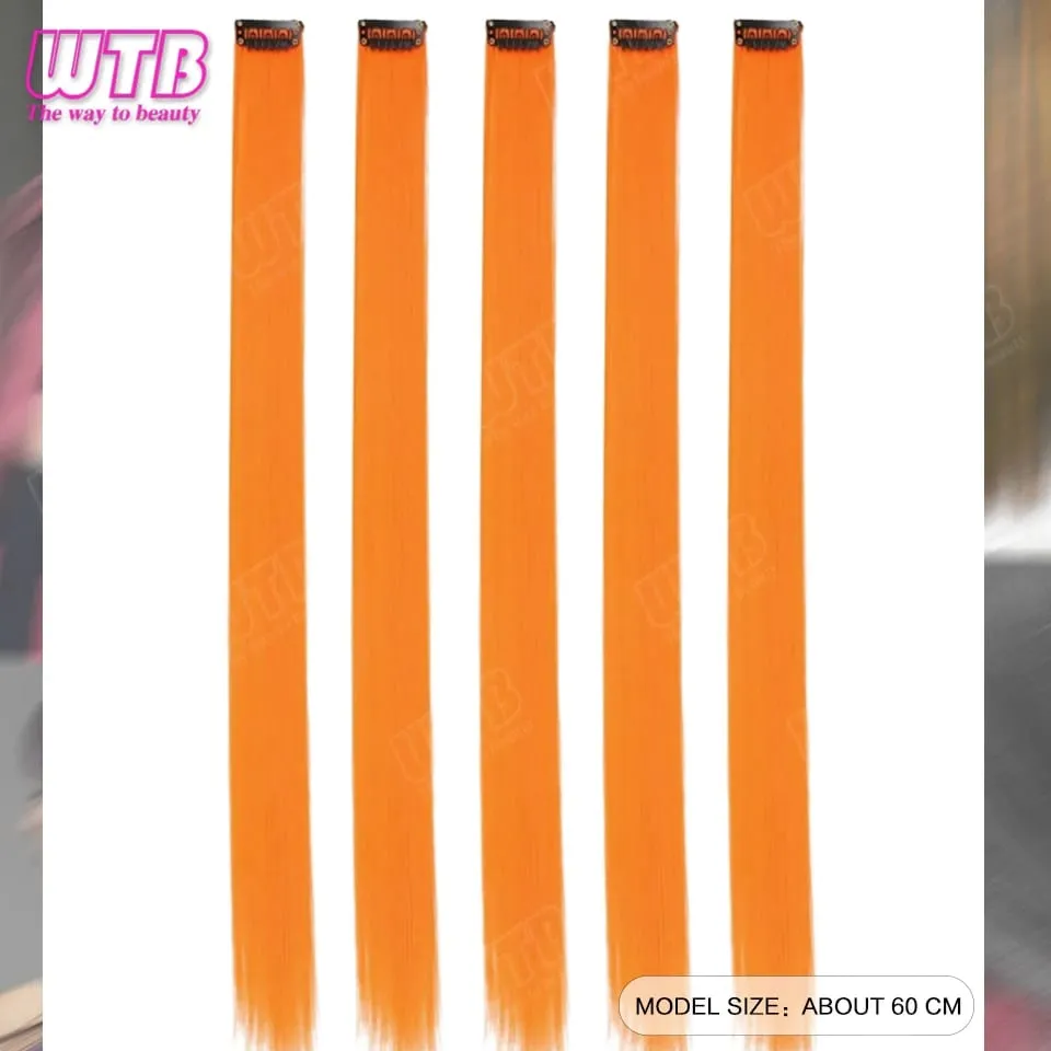 5Pcs Synthetic Wig BB Clip Style Color Straight Hair Extension Wig Suitable for Women and Girls to Wear at Holidays and Parties — image 5