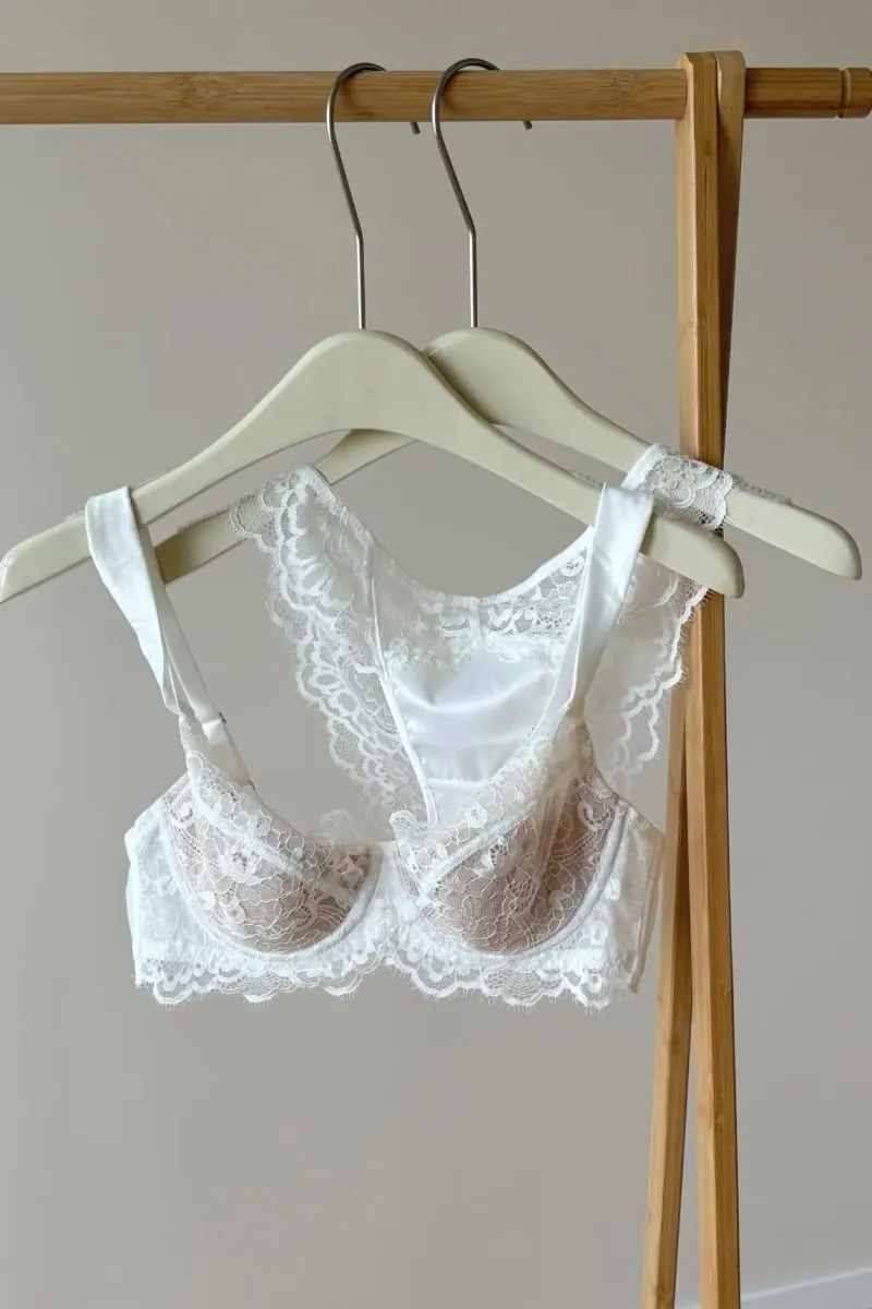 Sexy French Lace U-Back Minimizer Bra Set for Large Bust | Push Up Anti-Sagging Deep V Bralette | Summer Bestseller MOYISU Panty — image 3