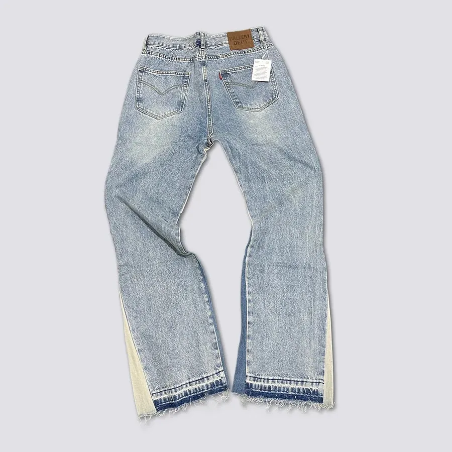 Denim Bell-bottoms Washed And Worn Patchwork Jeans — image 3
