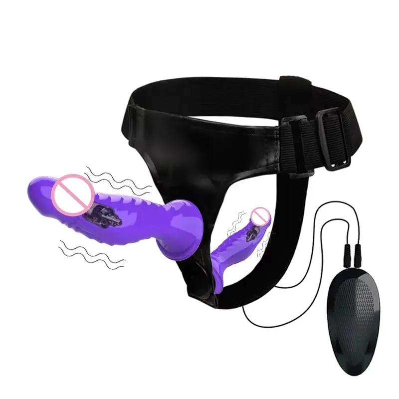 New Wired Remote - Vibe Leather Panties Dildo Set: Seahorse - Shaped Realistic Design Perfect for Lesbian Intimate Adventures — image 2