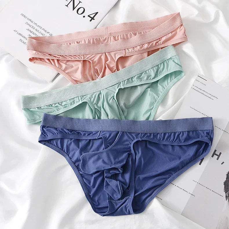Men's Ice Silk Briefs Summer Transparent Seamless Quick-drying Man Breathable Panties Ultra-thin Underwear — image 19