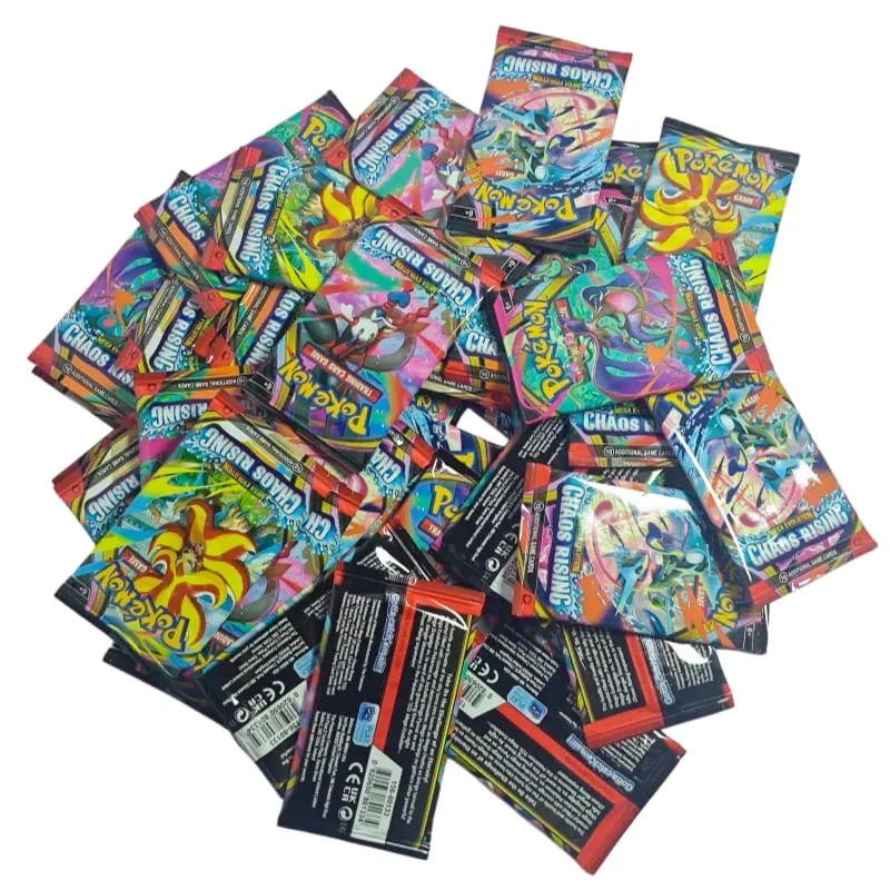 100PCS Cards Pokémon Booster Packs TCG Trading Cards Paradox Rift Chaos Rising Prismatic Evolutions Game Card Packs for Gift — image 3