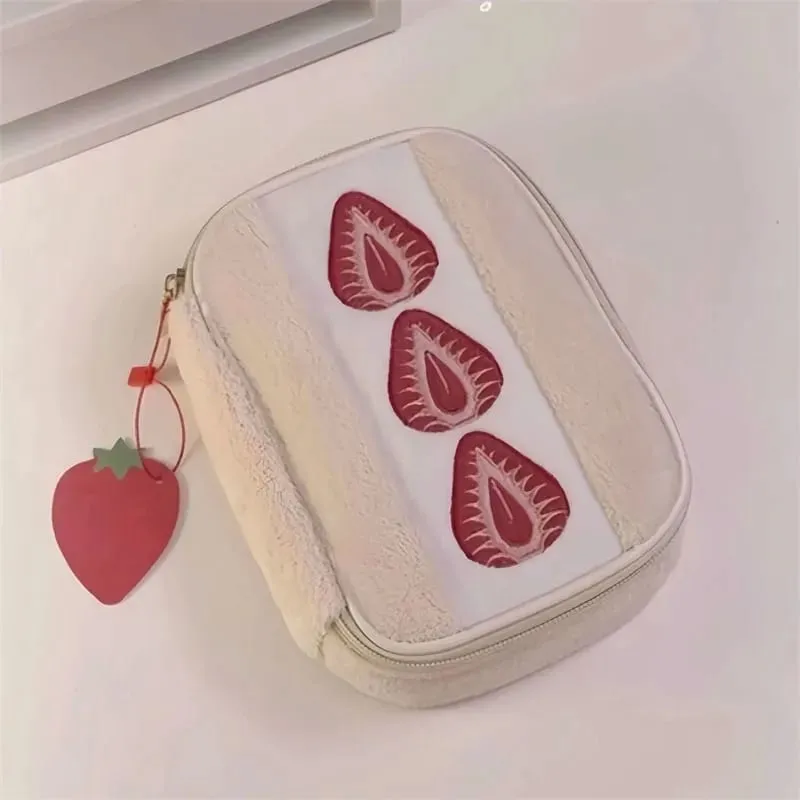 イチゴサンドイッチ化粧品ツールバッグ大容量メイクブラシ口紅収納袋多機能コスメティックオーガナイザー — image 3