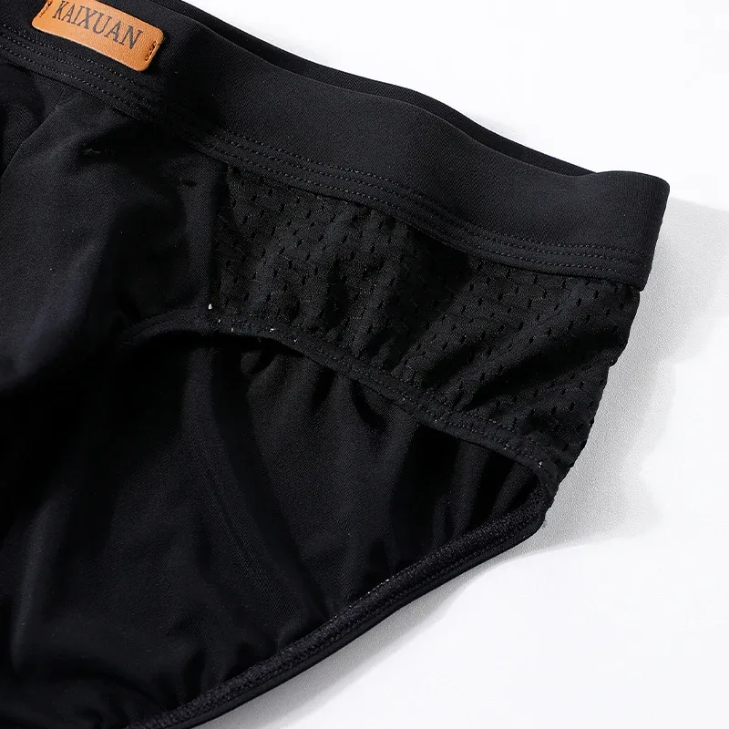 Men's Summer Ice Silk Mesh Briefs Quick Dry U-Pouch Separated Crotch Breathable Underwear Triangle Design for Comfort — image 18
