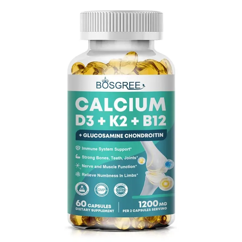 Calcium D3+K2+B12 Capsules-Immune and Muscle Health Support-Promote Bone and Tooth Health Replenish Joints-D3 K2 Supplements — image 8