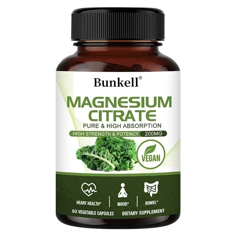 Magnesium Citrate Capsules 200 Mg - Maximum Absorption for Muscle Nerve Bone and Heart Health Gluten Free Non-GMO — image 8