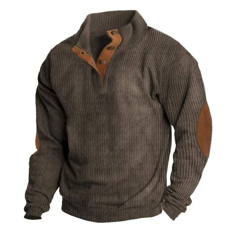 2026 Autumn Winter New Men Corduroy Stand Collar Long Sleeve Jacket Outdoor Casual Sweatshirts — image 6