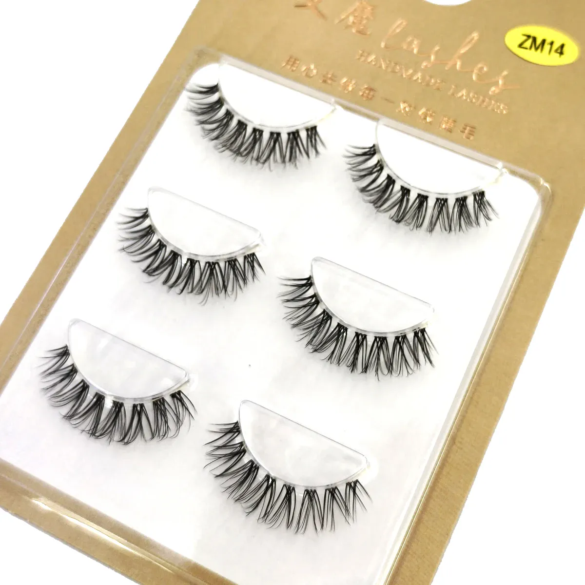 HBZGTLAD3pairsTransparent Terrier Simulation Eye Tail with Long Air Eyelashes Pairs Natural 3D Mink False Eyelashes Makeup Fake — image 2