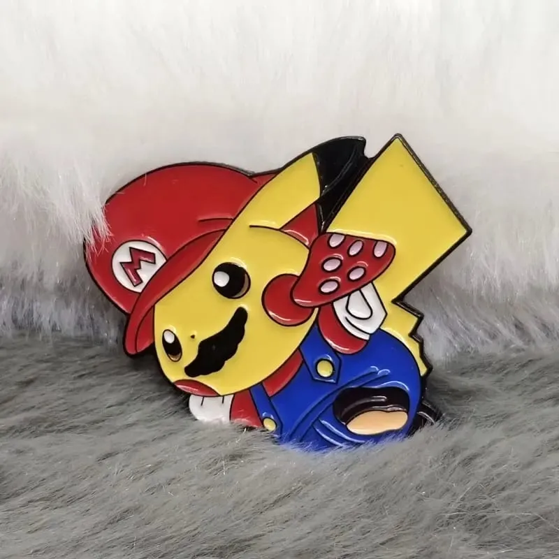 Pokemon Pikachu Enamel Pin Lapel Pins สำหรับกระเป๋าเป้สะพายหลังเข็มกลัดเหล็กป้ายเข็มกลัดแฟชั่นสำหรับเสื้อผ้าเครื่องประดับของขวัญ