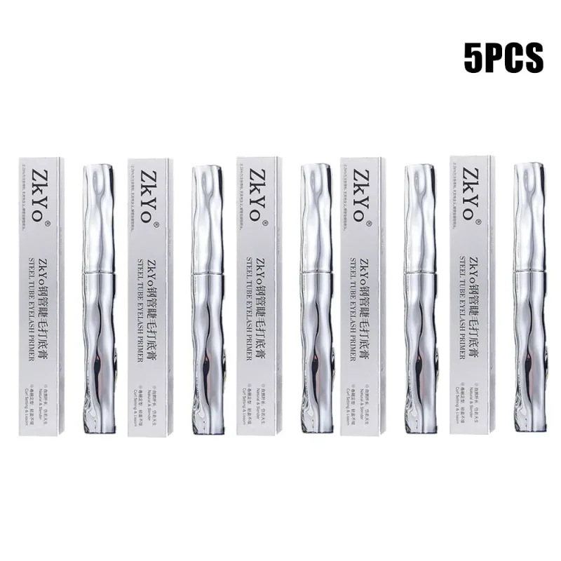 ZkYo Steel Tube Eyelash Primer Natural Black Mascara 3D Thick And Fluffy Waterproof Non-Smudging Women Eye Makeup