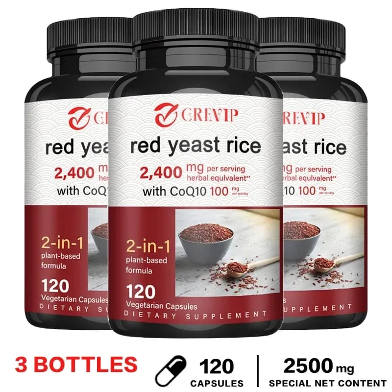 Red Yeast Rice 2400mg - Cholesterol Supplement Supports Overall Health Promotes Heart and Immune Health Antioxidant