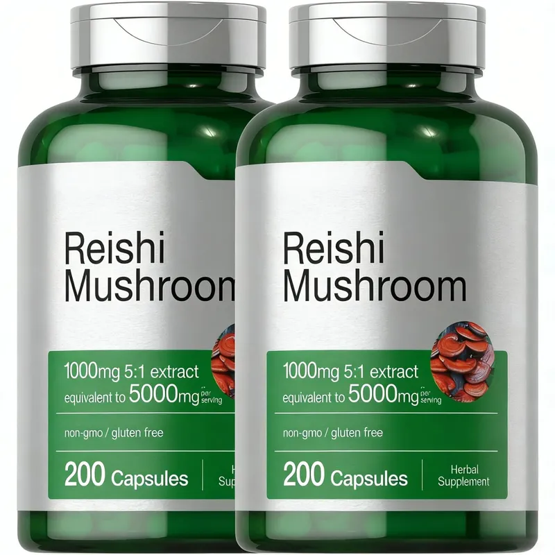 Reishi Mushroom Capsules | 200 Count | Non-GMO and Gluten Free Extract Supplement — image 8