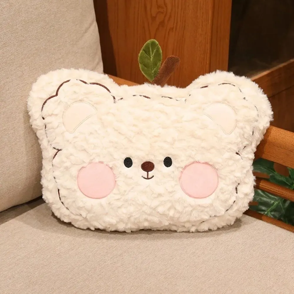 Assento companheiro macio encaracolado fluff urso travesseiro blush bochecha bonito sofá almofada adorável animal recheado travesseiro decoração de casa — image 8