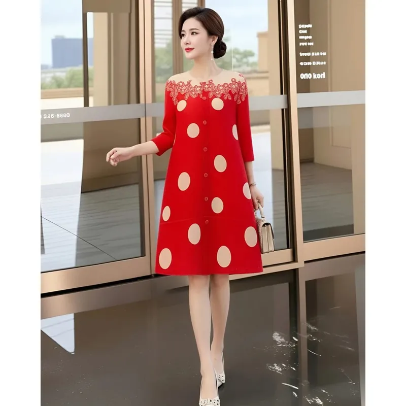 Miyake Pleated Original Polka Dot Dresses Plisse Women Pleats Loose Plus Size 2026 Summer New Casual Versatile Fold Dress — image 9