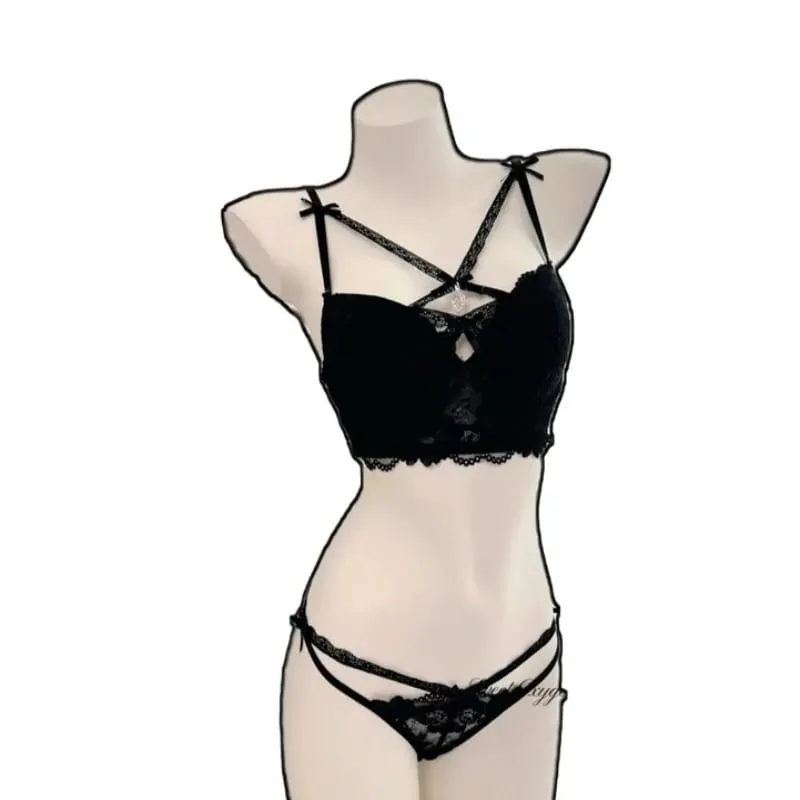 Sexy Women Lace Lingerie Set Heart Pendant Decor Magic Push‑Up Bust Boost Soft Comfort Bra Panty Set S‑XL 32‑38AB — image 7