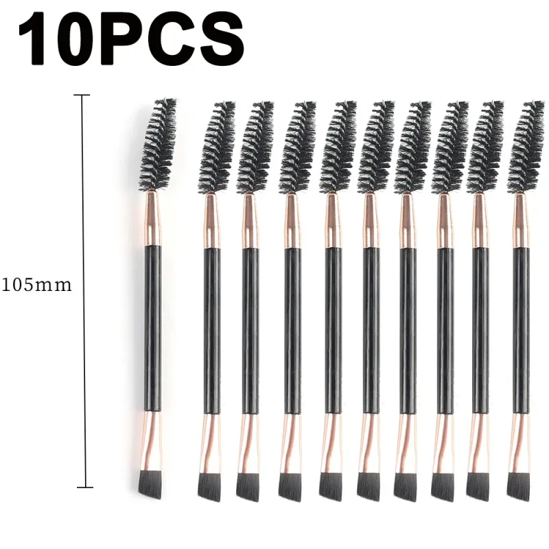Double-headed Angled Eyebrow Brush Eyelash Comb Propesyonal na Makeup Brushes para sa Brow Eyelash Extension High Quality Eye Brushes — image 9