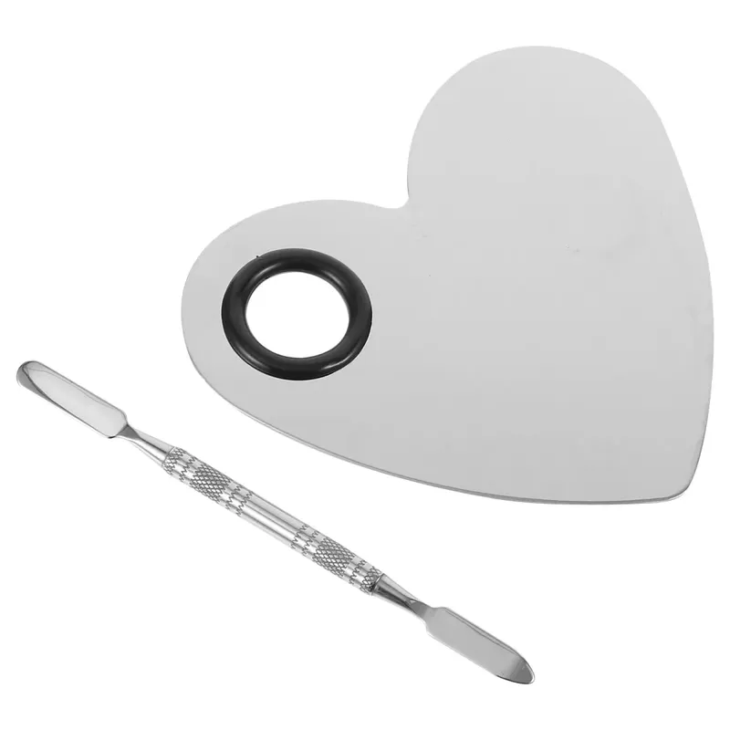 1Set Herz Form Nail art Werkzeug Edelstahl Make-Up Platte Einfach Sauber DIY Maniküre Farbe Mischen Palette