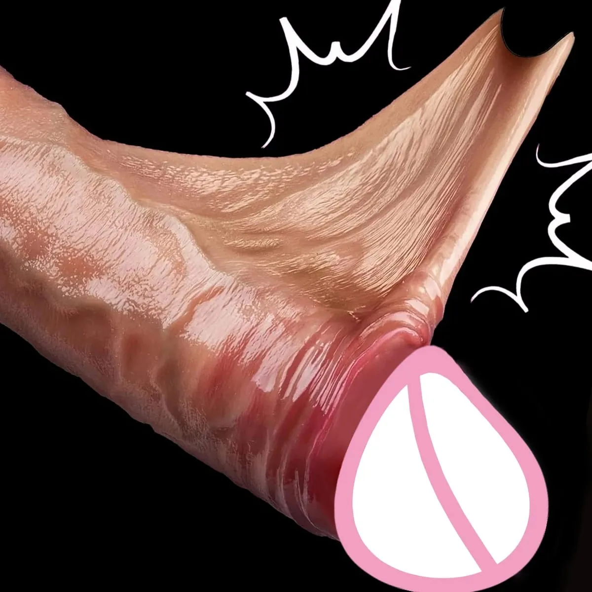 Realistic Dildo Sliding Foreskin Big Penis Suction Cup Dildos Female Masturbator Fake Dick Adult Anal Sex Toys for Women Men Gay — image 1
