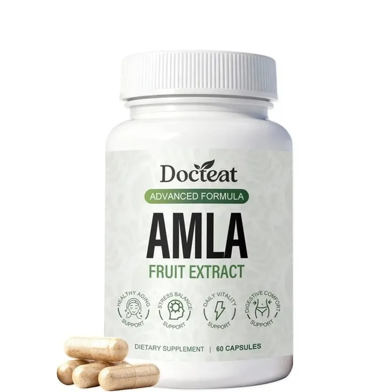 Docteat Amla Fruit Extract Capsules for Immune Support and Skin Health with Vitamin C Vitamin B3 CoQ10 and PQQ 60 Capsules