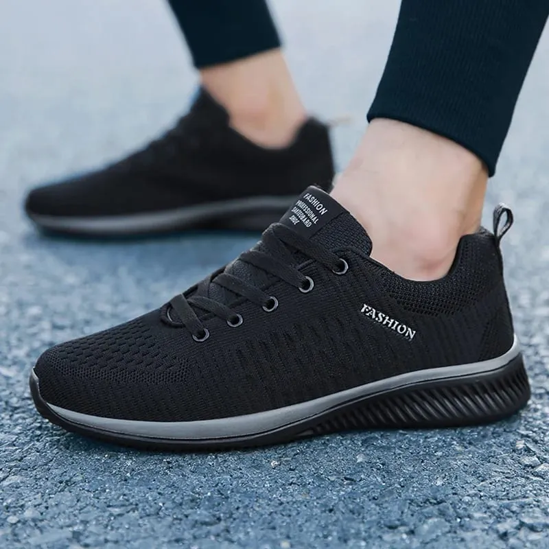 Lightweight Men's Black Sneaker Casual Sport Running Lace-up Outdoor Man Breathable Mesh Walking Shoes — image 9