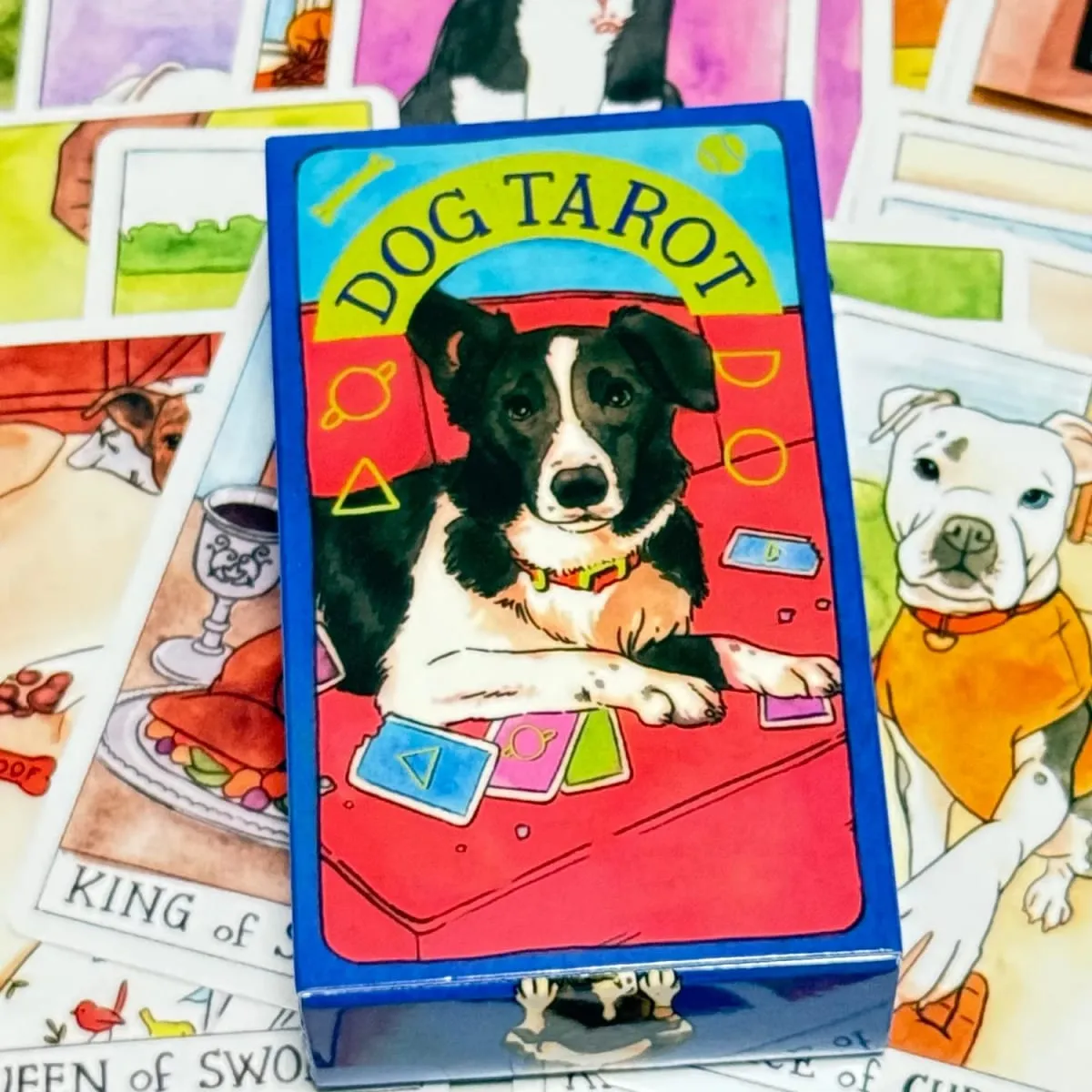 Mazzo di tarocchi per cani Simpatico 78 pezzi di carte dei tarocchi Waite, illustrazioni ad acquerello per cani, regalo unico per gli amanti dei cani — image 1